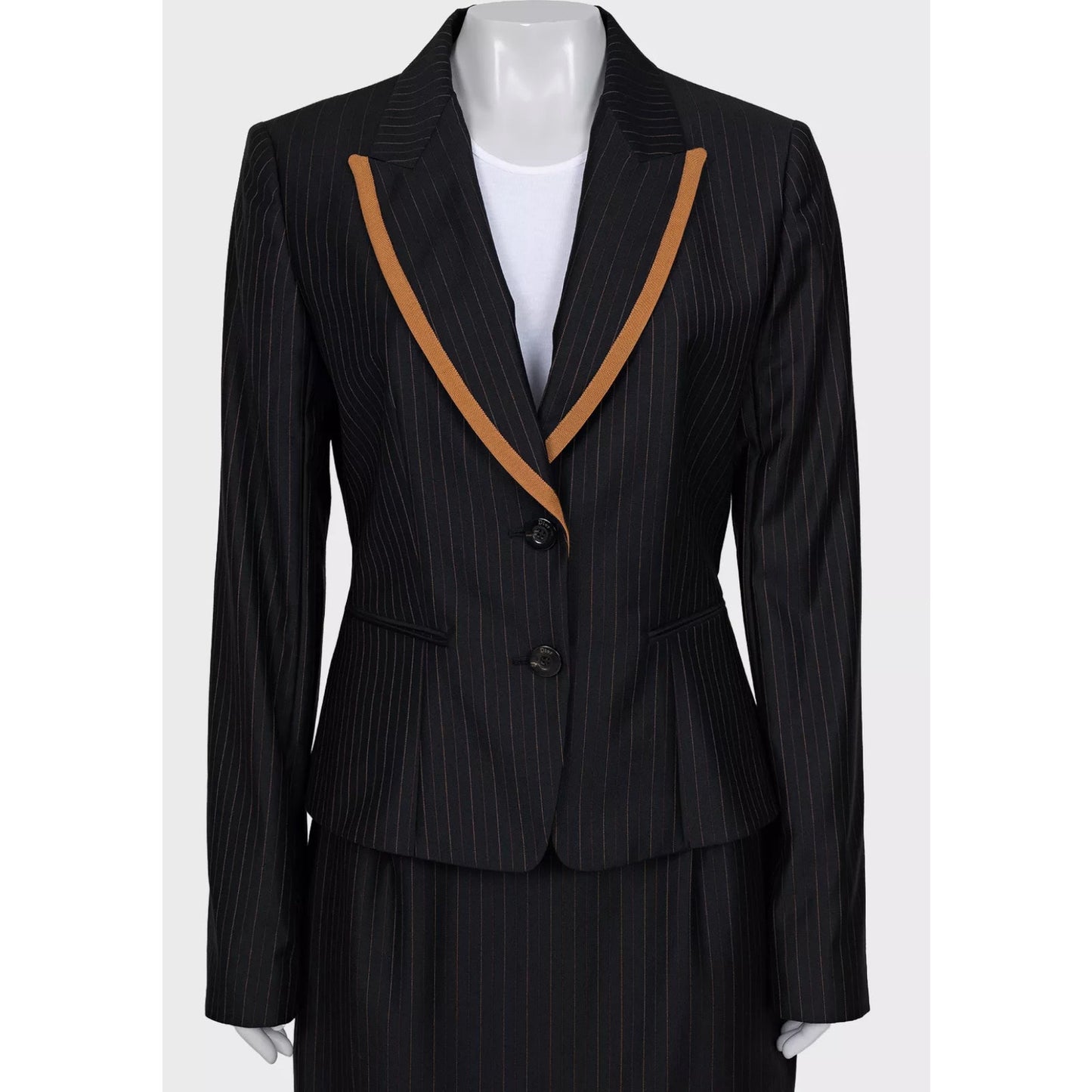 Christian Dior Black Wool Pinstripe Suit Sz. FR44 / XXLPre-owned