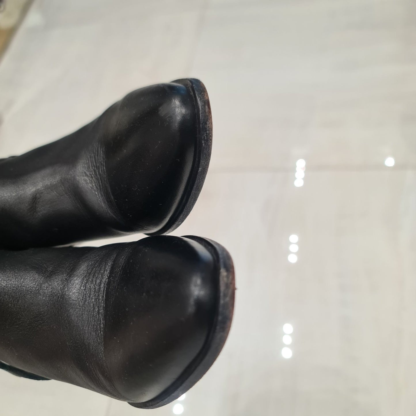 Saint Laurent Black Leather Texan Ankle Boots Sz.37 pre-owned
