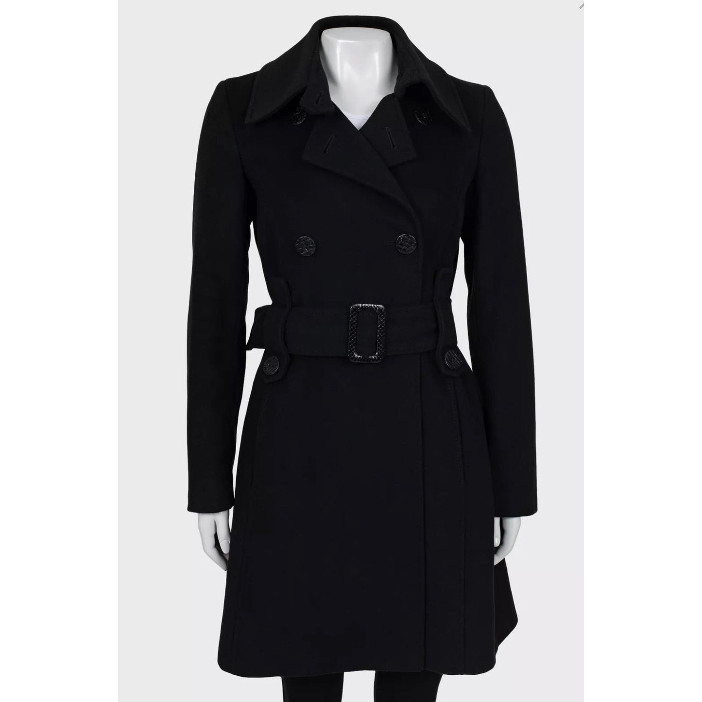 Alexander McQueen Vintage Black Wool Coat - Size S / IT40 Pre-owned