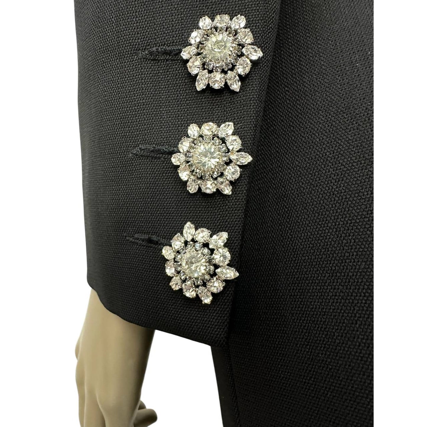 Alexandre Vauthier Crystal Embellished Black Blazer Bress Sz.40 pre-owned