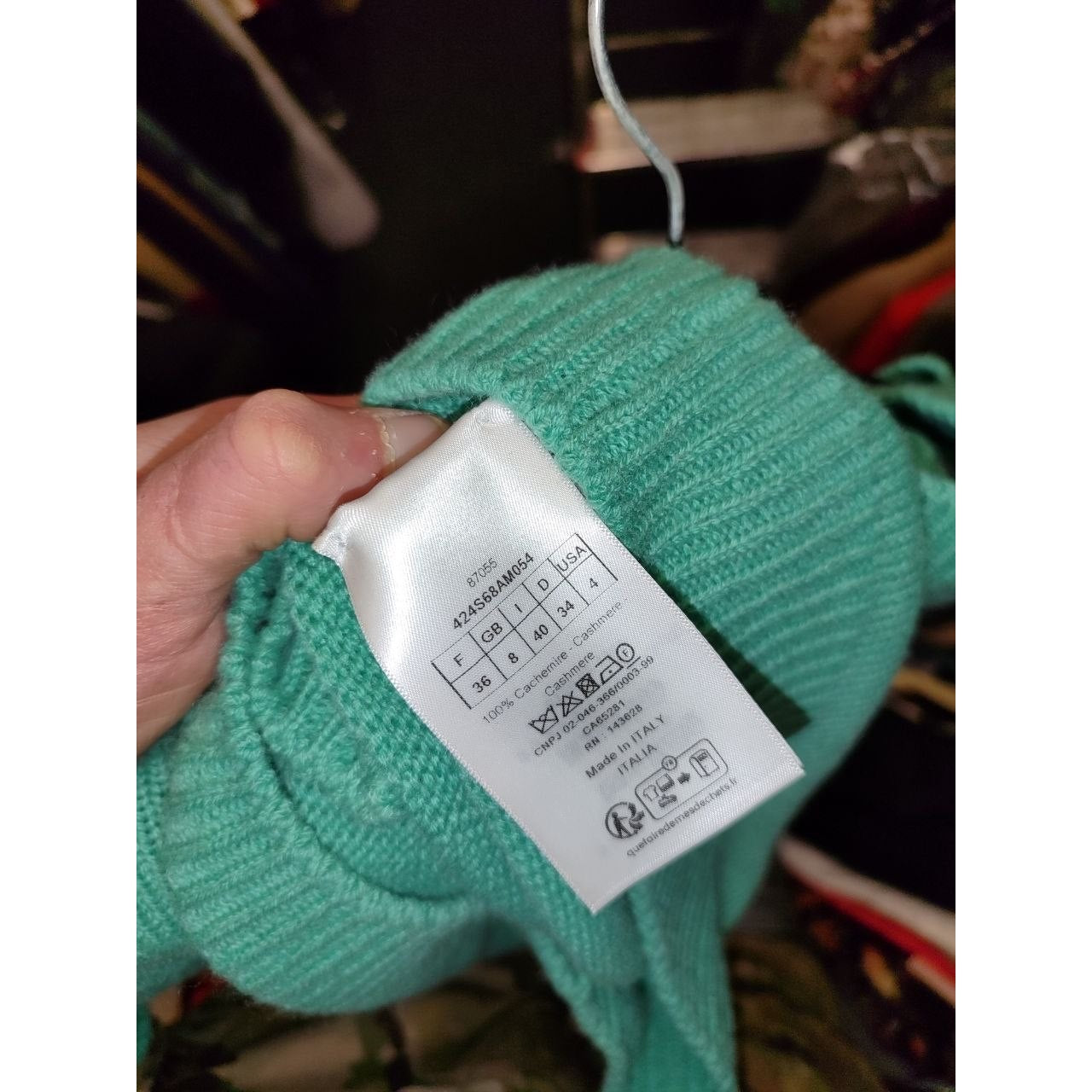 Christian Dior Green Cashmere Signature Top Sz.36/S Pre-owned