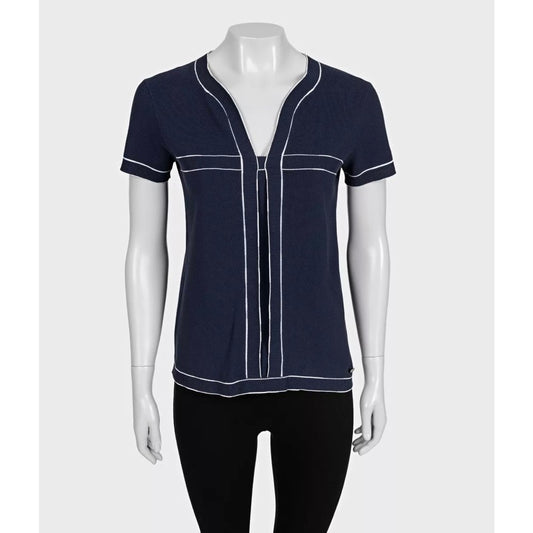 Chanel Blue Cotton T-Shirt Sz.38 Pre-owned