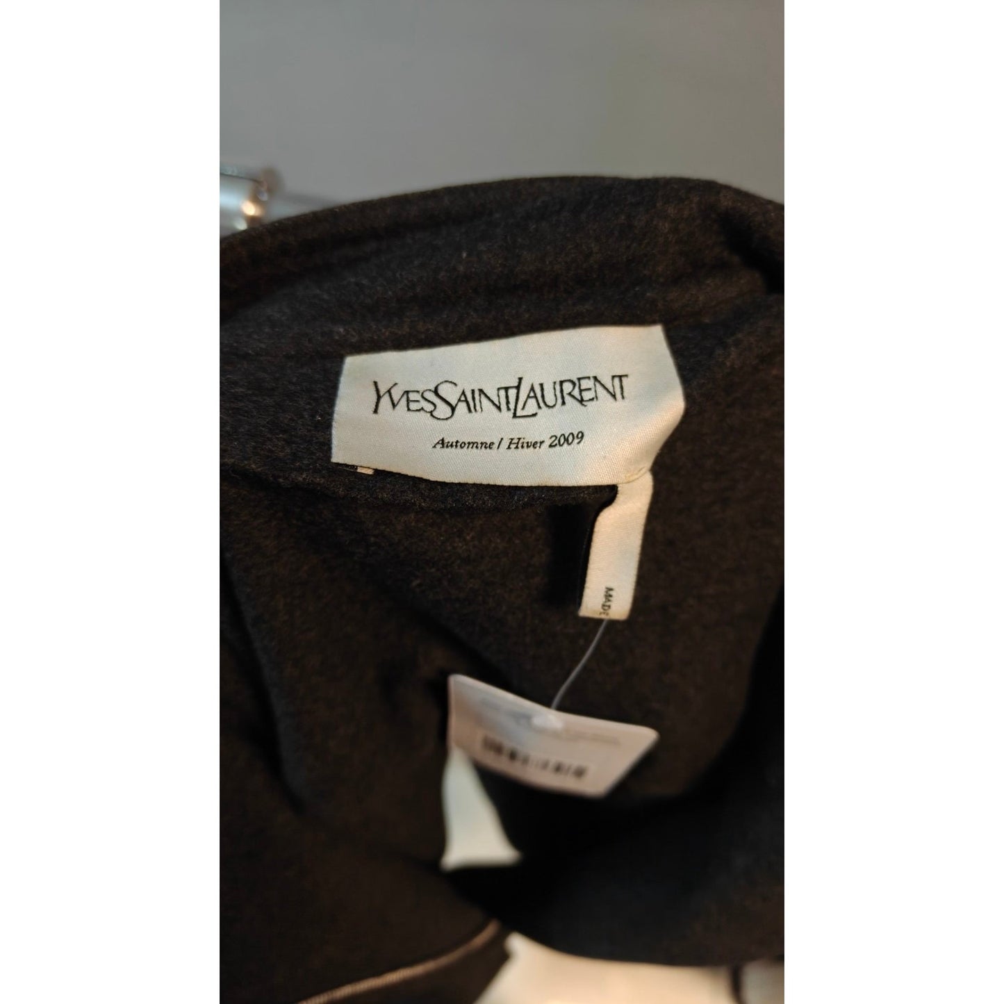 Saint Laurent Dark Gray Wool Coat - Size Medium (FR38) Pre-owned