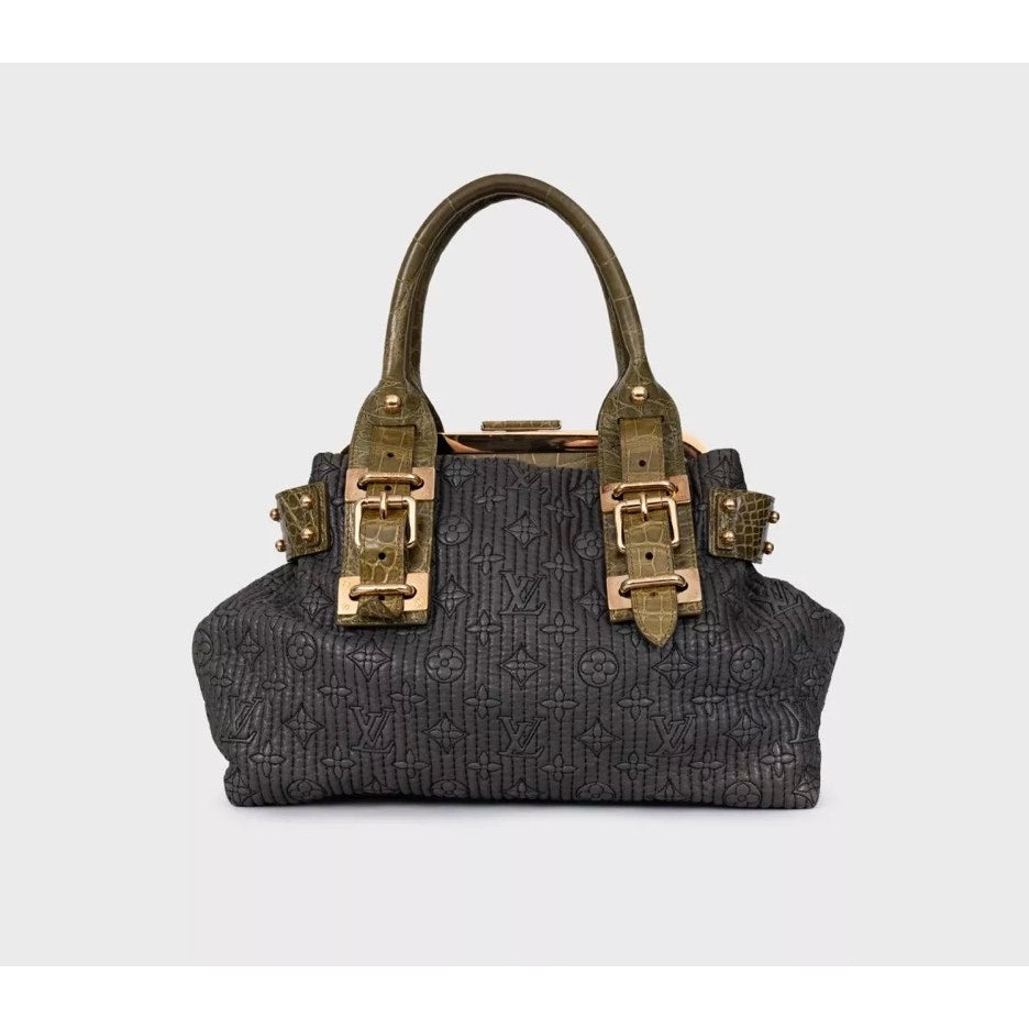 Louis Vuitton Rare Motard Biker Crocodile Print Lambskin Shoulder Bag Pre-owned