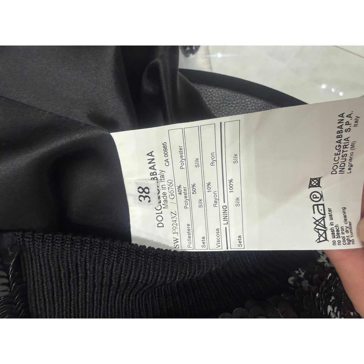 Dolce & Gabbana Black Sequin Bomber Jacket Sz.38 Pre-owned