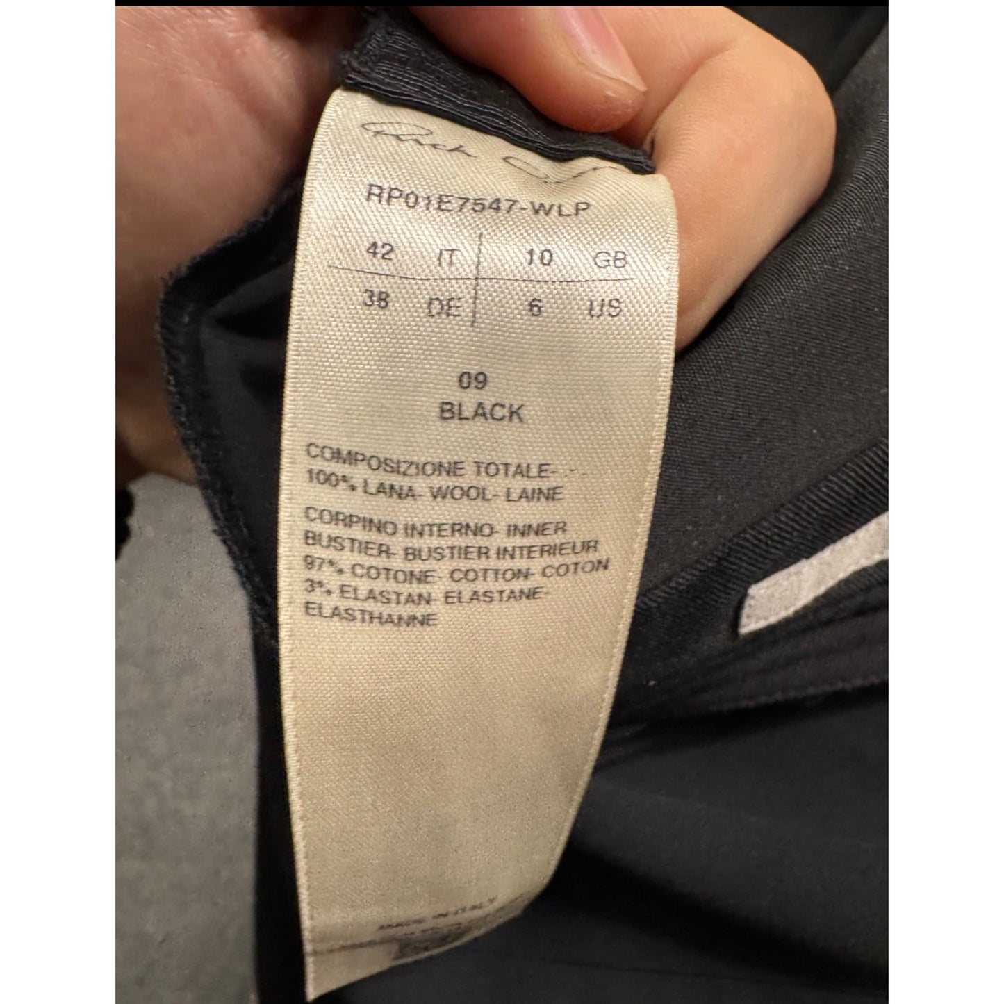 Rick Owens Open Shoulder Elegant Black Wool Dress US6/M Pre-owned
