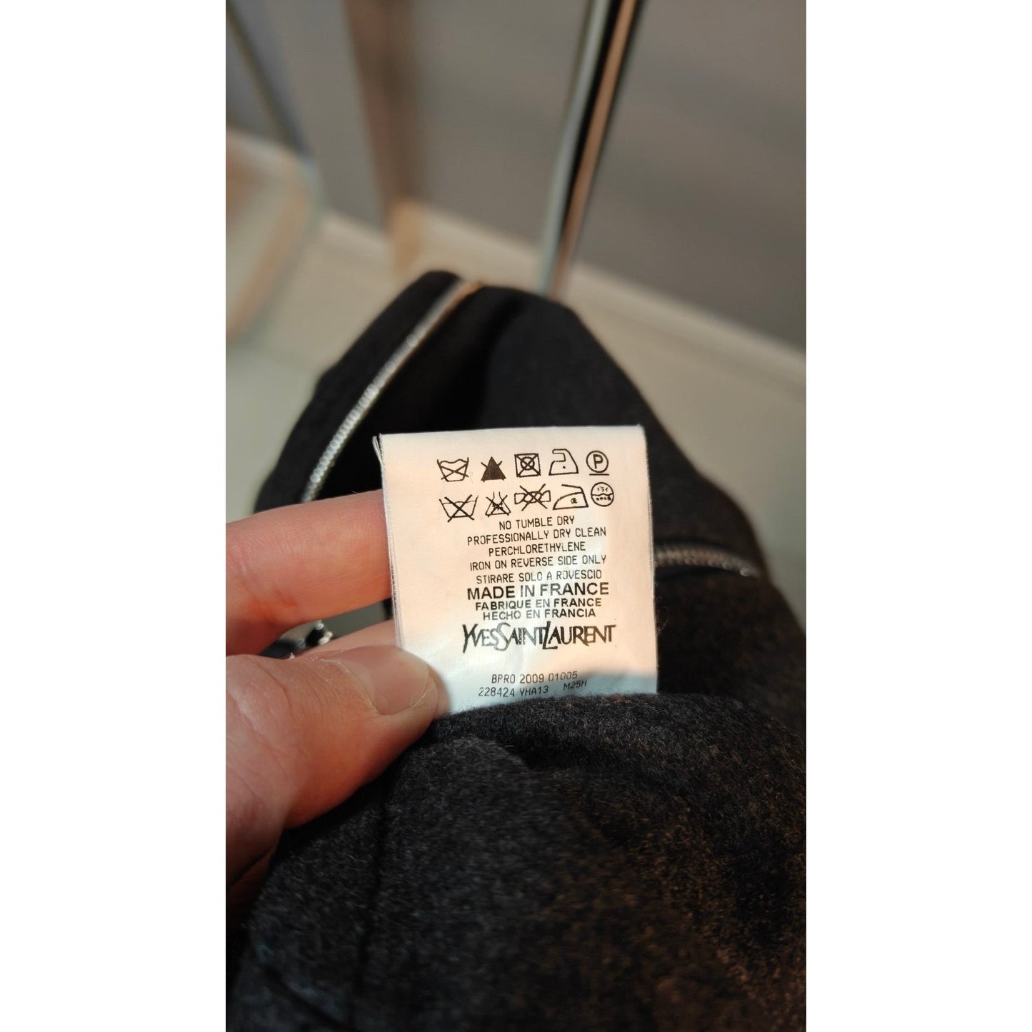 Saint Laurent Dark Gray Wool Coat - Size Medium (FR38) Pre-owned