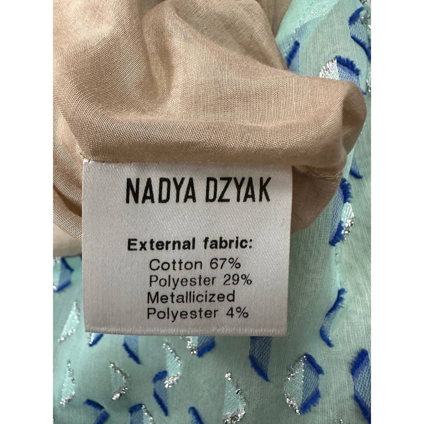 Nadya Dzyak Turquoise Bow Decorative Rings Mini Dress Sz.38 Pre-owned