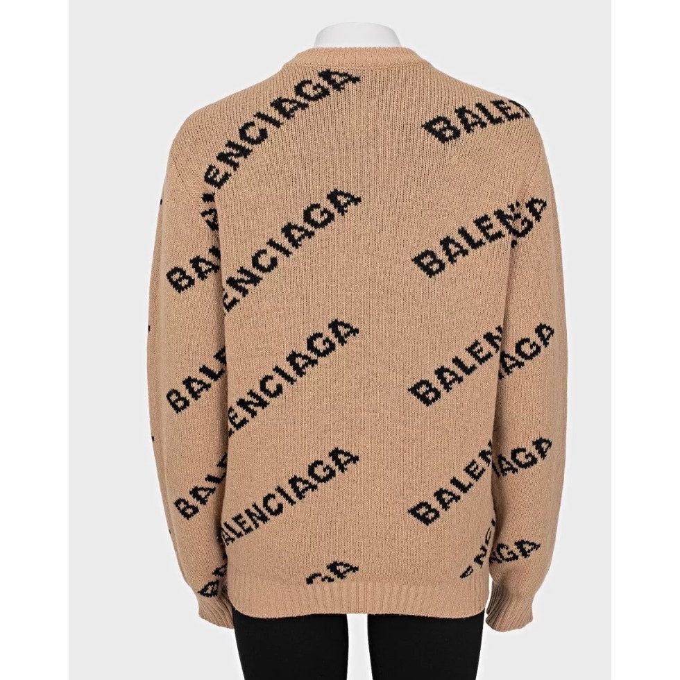 Balenciaga Brown Oversized Wool Sweater - Sz XS Pre-owned