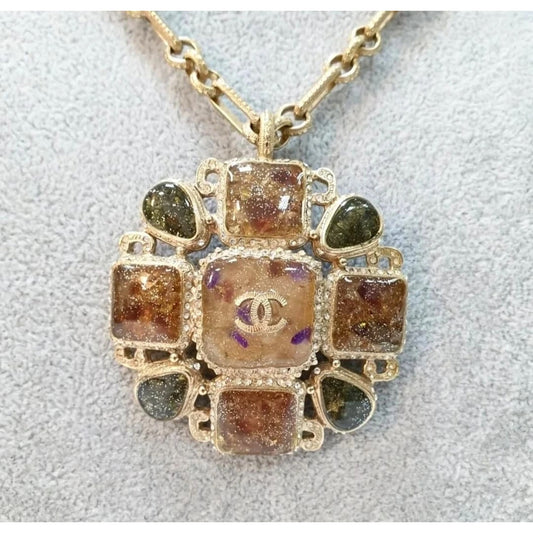 Chanel Gripoix & Strass CC Pendant Necklace Pre-Owned