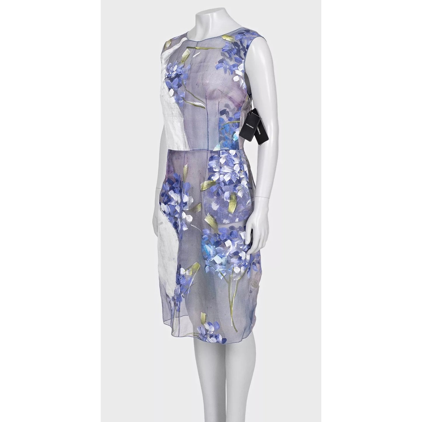 NWT Dolce & Gabbana Sheer Silk Floral Dress Size 44/L pre-owned