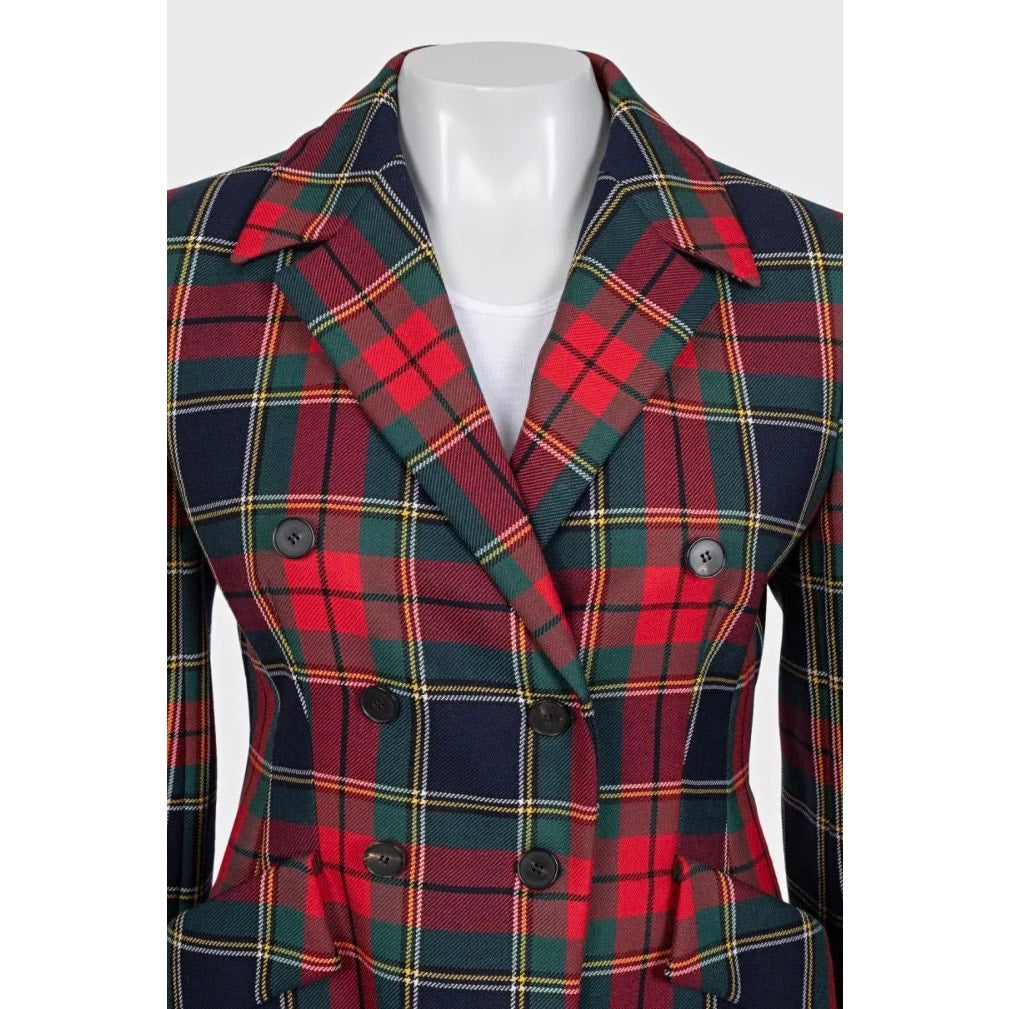 Christian Dior 2019 Tartan Fitted Wool Jacket Sz 40 pre-owned