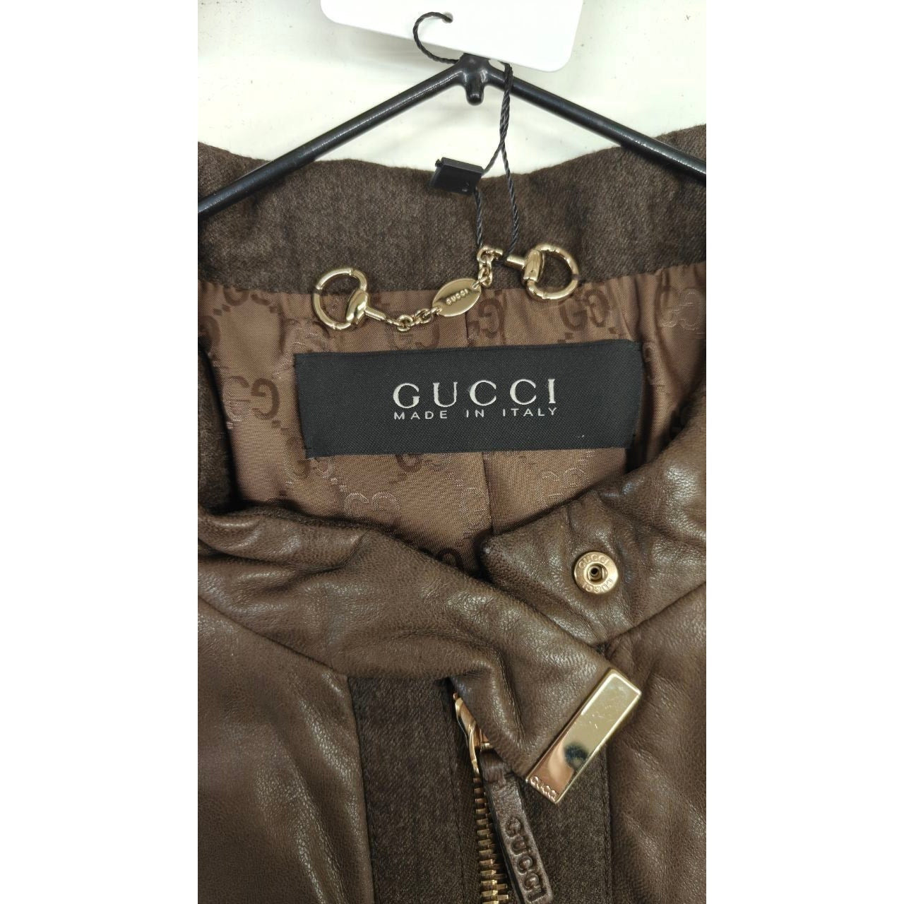 Vintage Gucci Brown Leather Jacket - Size M/ IT42 Pre-owned