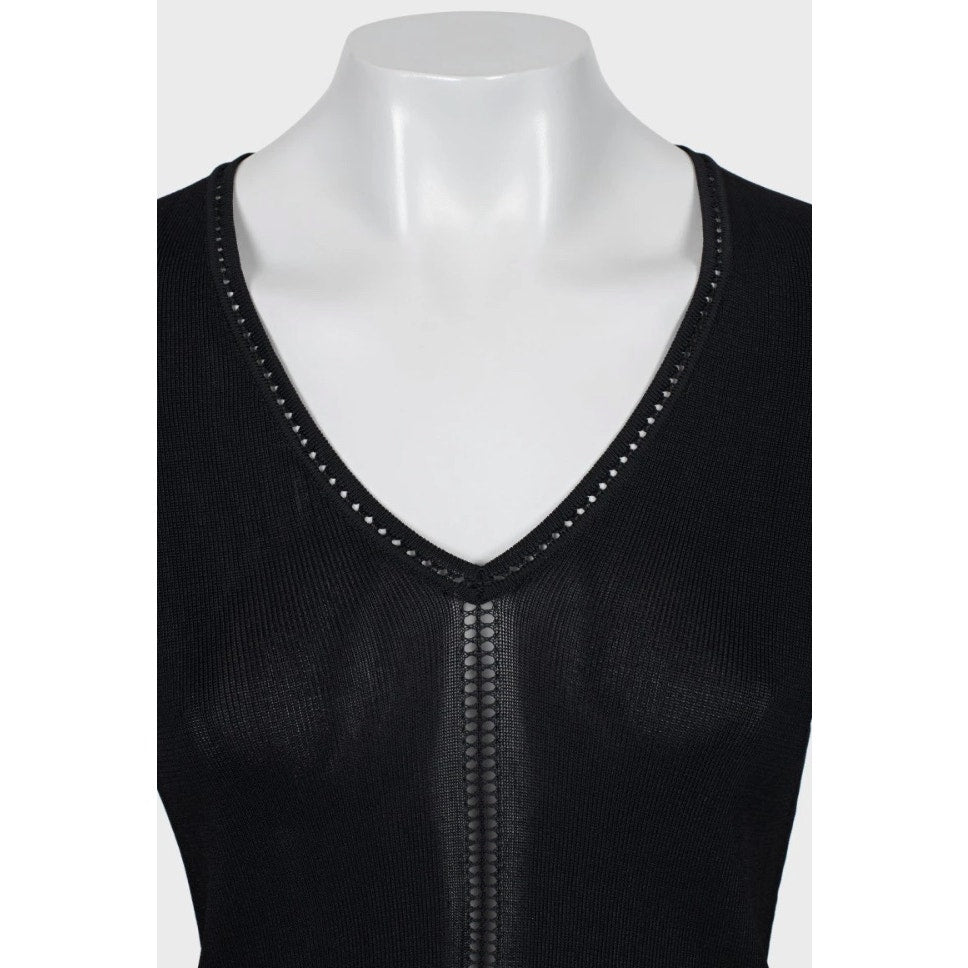 Paco Rabanne Black Viscose Knit Pullover - Sz. 38/ M Pre-owned