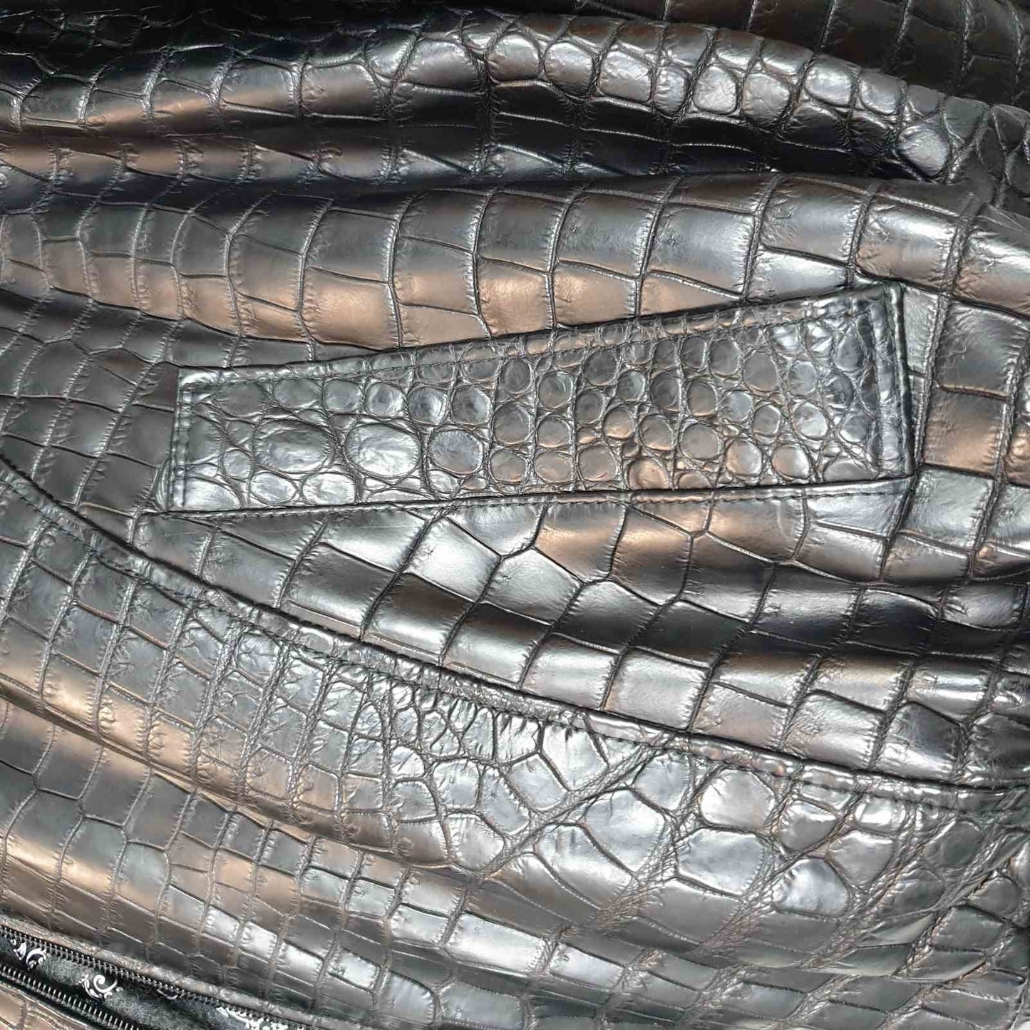 Zilli Crocodile Leather Mink Fur Lined Jacket Size 58 Pre-owned