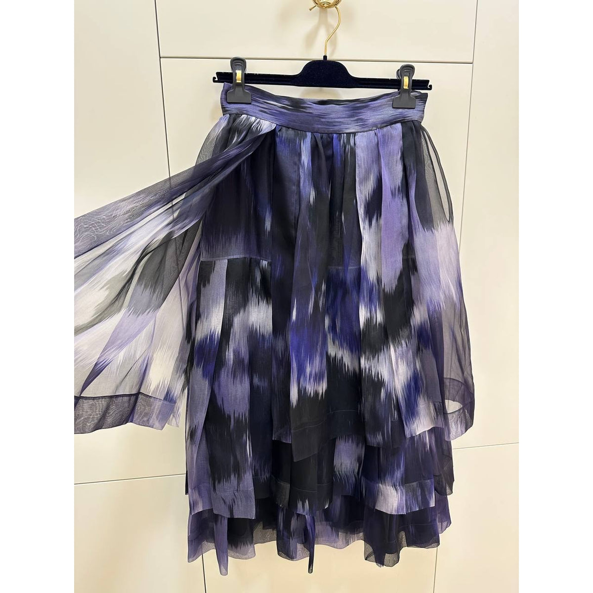 Christian Dior 2005 Silk Chiffon Tiered Skirt Sz.38 Pre-owned