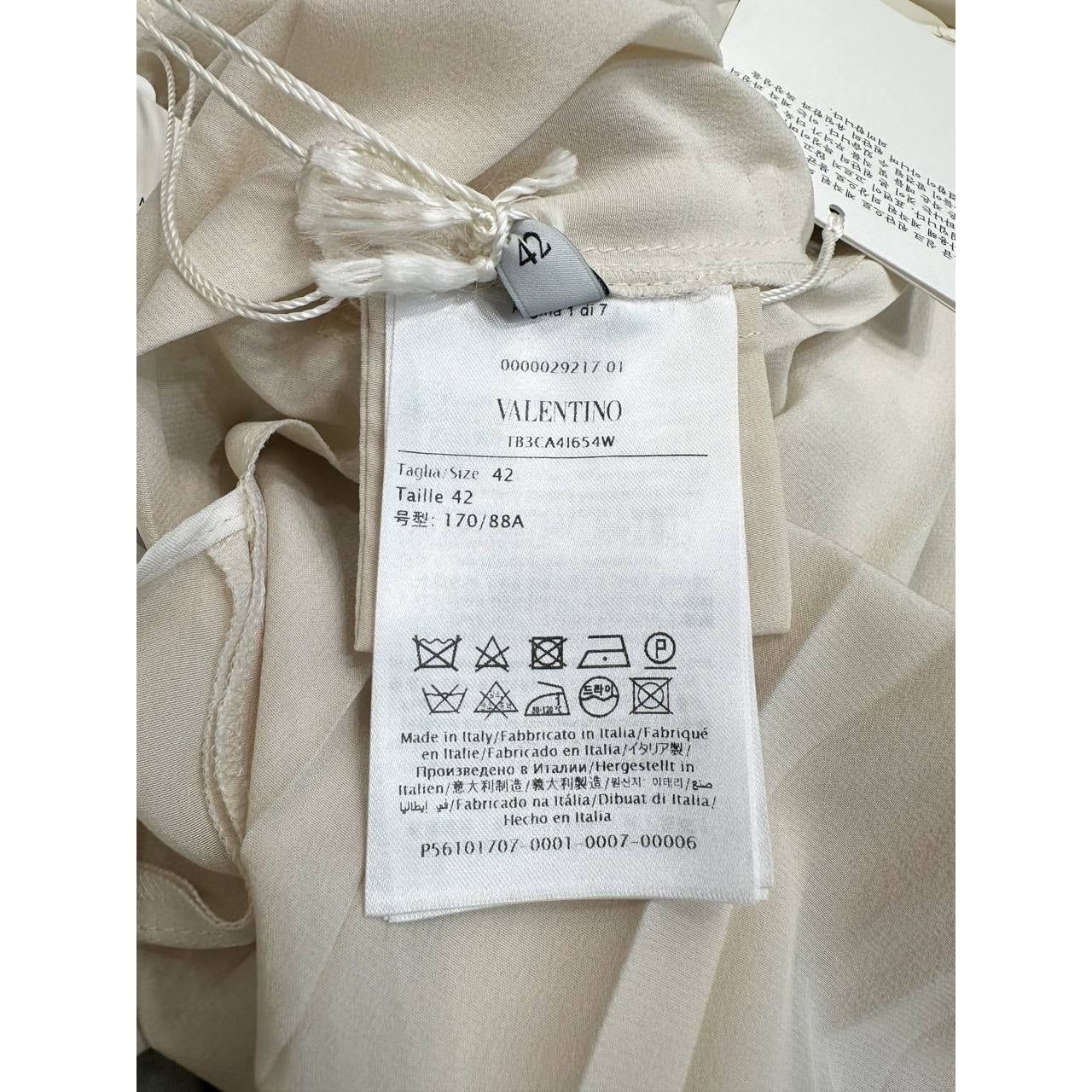 Valentino Camellia Silk Pleated Avorio & Fuchsia Trench Coat Sz.42 pre-owned