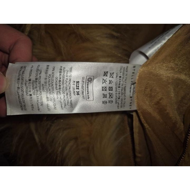 NWT Stella McCartney Orange Faux Fur Vest Size S  Pre-owned