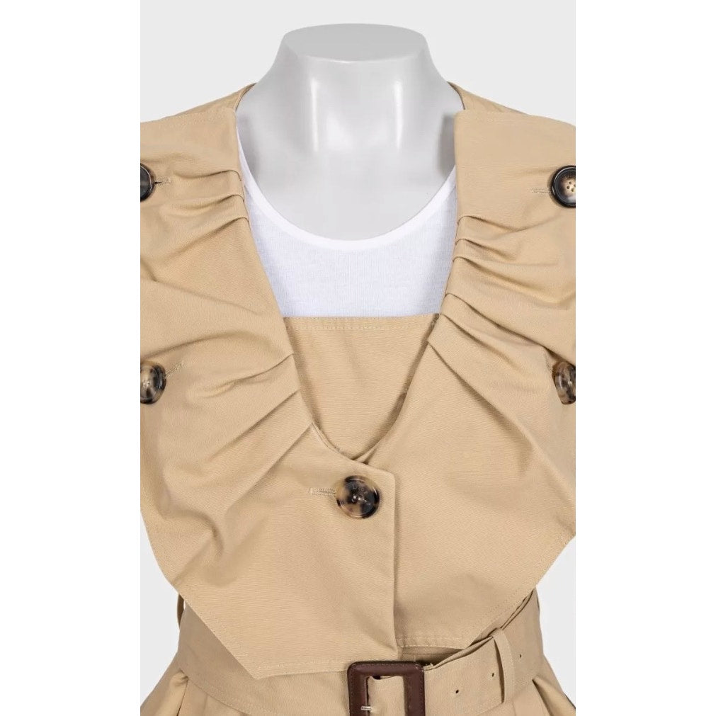 Christian Dior Vintage Brown Cotton Short-Sleeve Jacket Sz.36/ S pre-owned