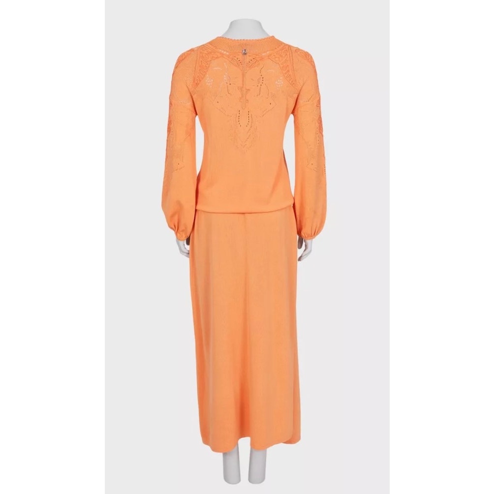 Roberto Cavalli Orange Perforated Maxi Dress EU 38/M Pre-owned