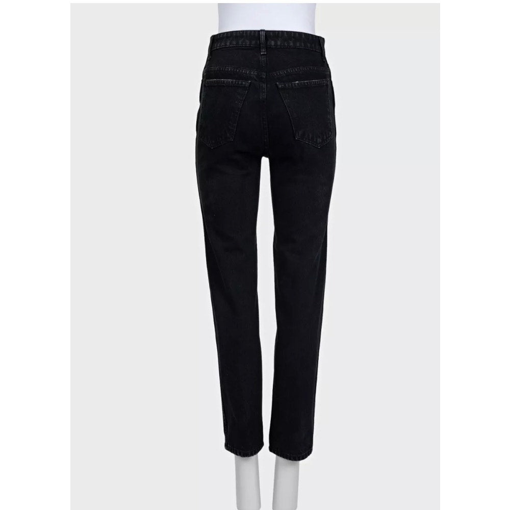 Khaite Black Straight-Leg Jeans with Gold Button Detail Sz.W25 | XS pre-owned