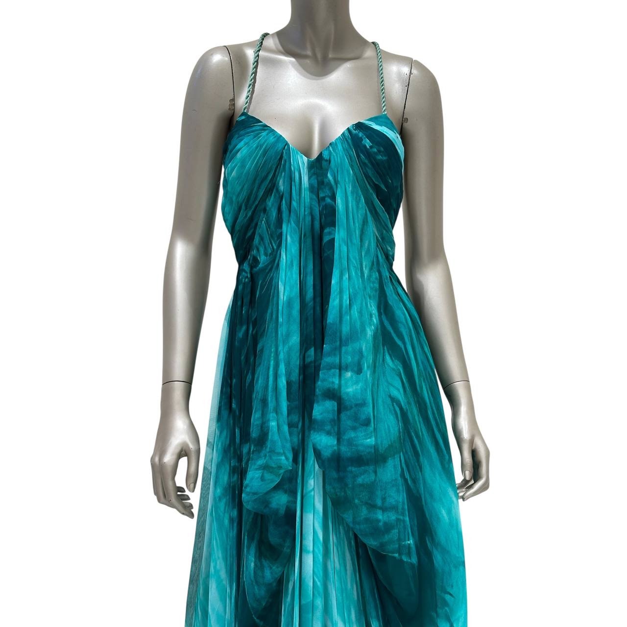 Zuhair Murad Silk Maxi Evening Gown Emerald Green IT 42 Pre-owned