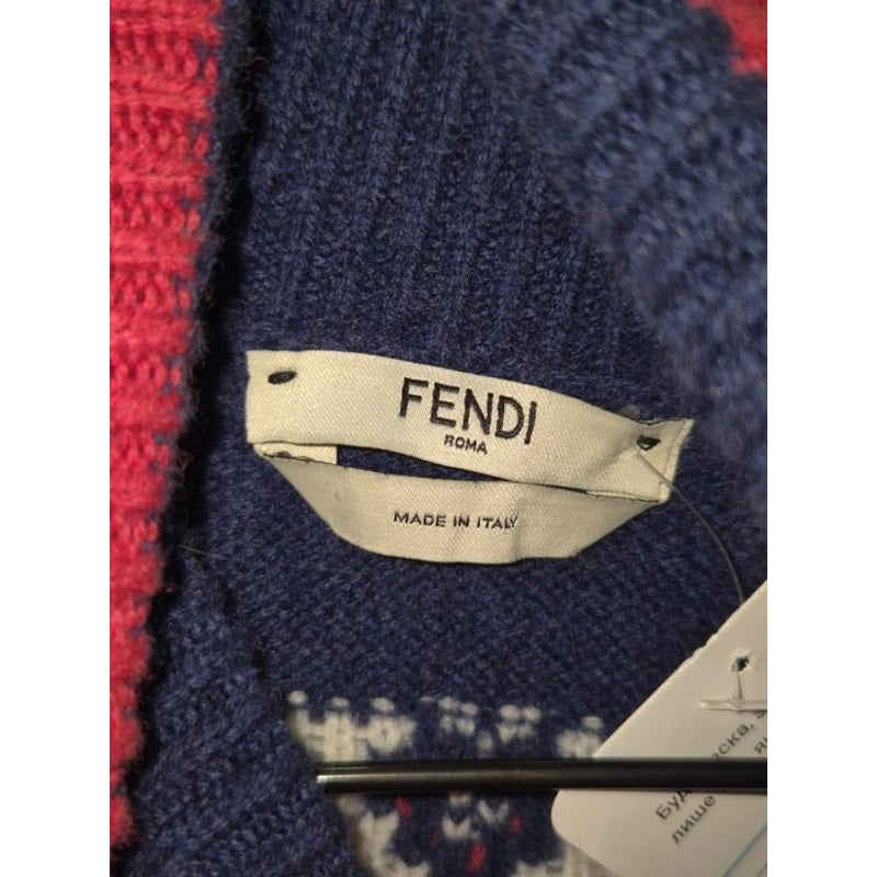 NWOT Fendi Wool Cashmere White Turtleneck Sweater Sz.40 Pre-owned