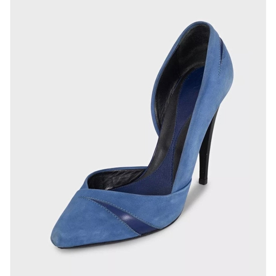 Alexander McQueen Blue Suede & Leather Stiletto Pumps EU 39 Pre-owned