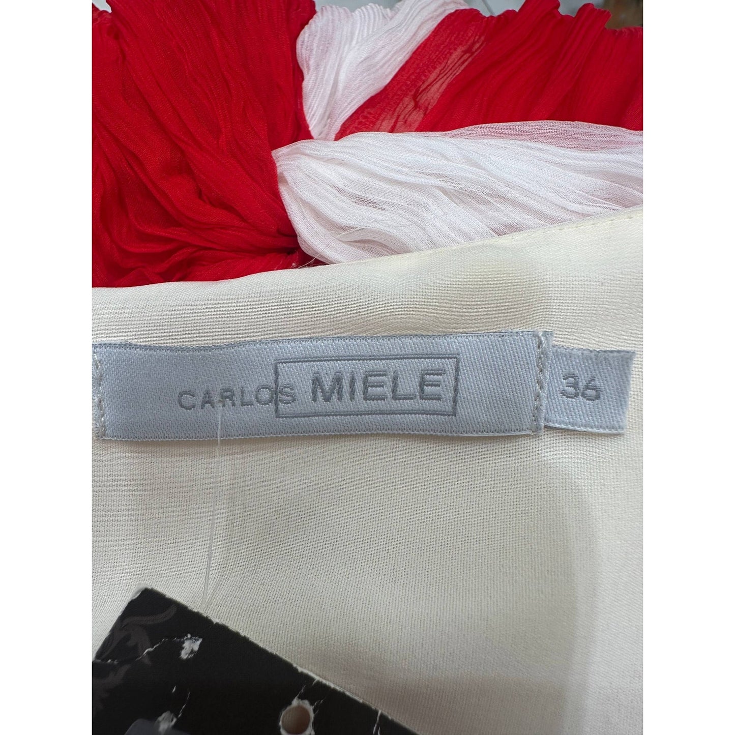 Carlos Miele 2012 Silk Colorblock Pleated Maxi Dress Sz.36 Pre-owned