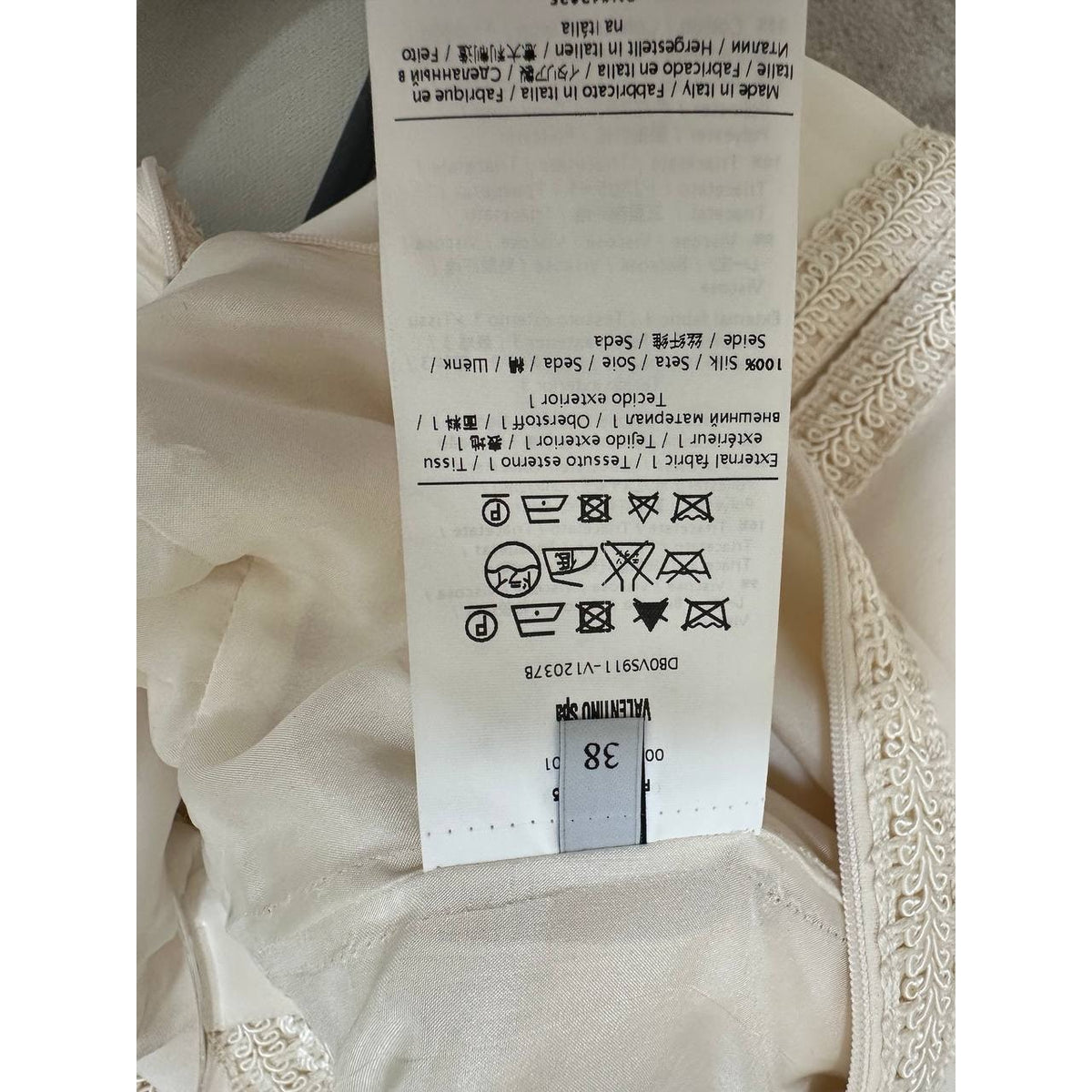 Vintage Valentino Silk Embroidered Trim Dress Sz.38 Pre-owned