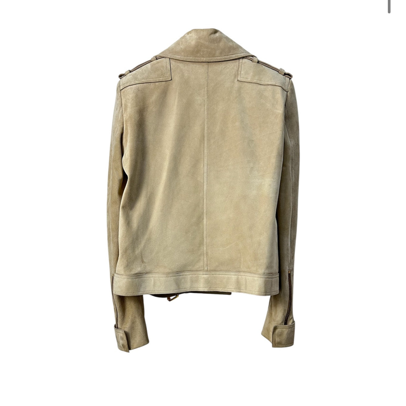 Tom Ford Beige Suedet Gold Hardware Jacket Size 40 Pre-owned