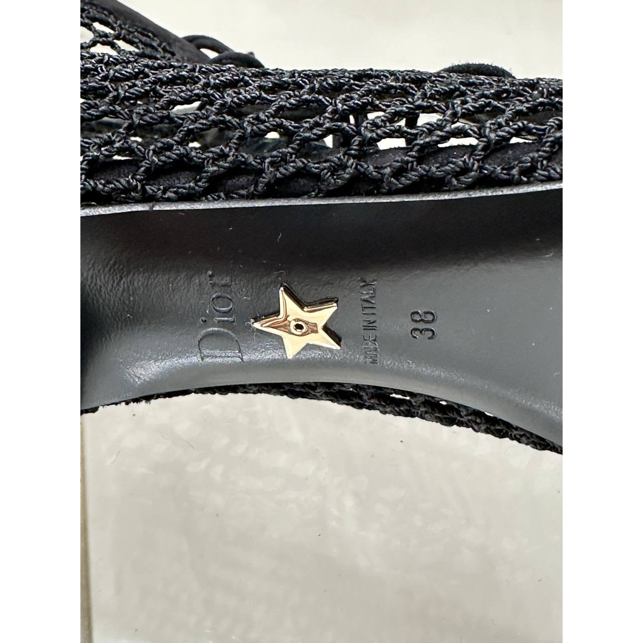NWOB Christian Dior Mesh Black Suede & Lace Ankle Boots Sz.38 Pre-owned