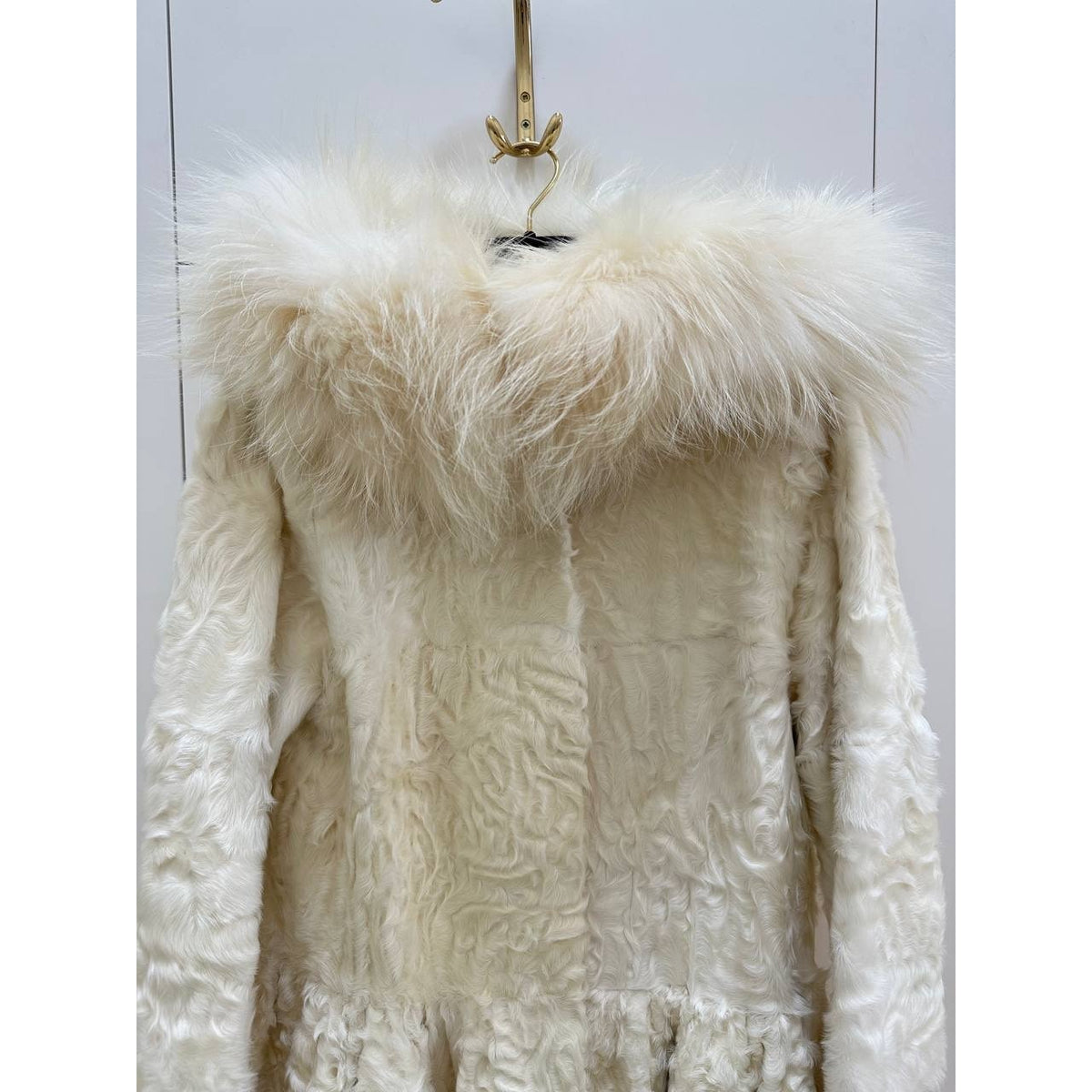 J. Mendel Paris Ivory Coat with Detachable Hood Size S Pre-Owned