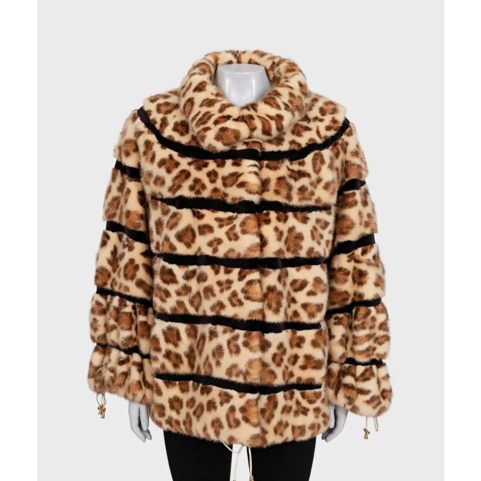 Braschi Genuine Animal Print Coat Sz.50 Pre-owned