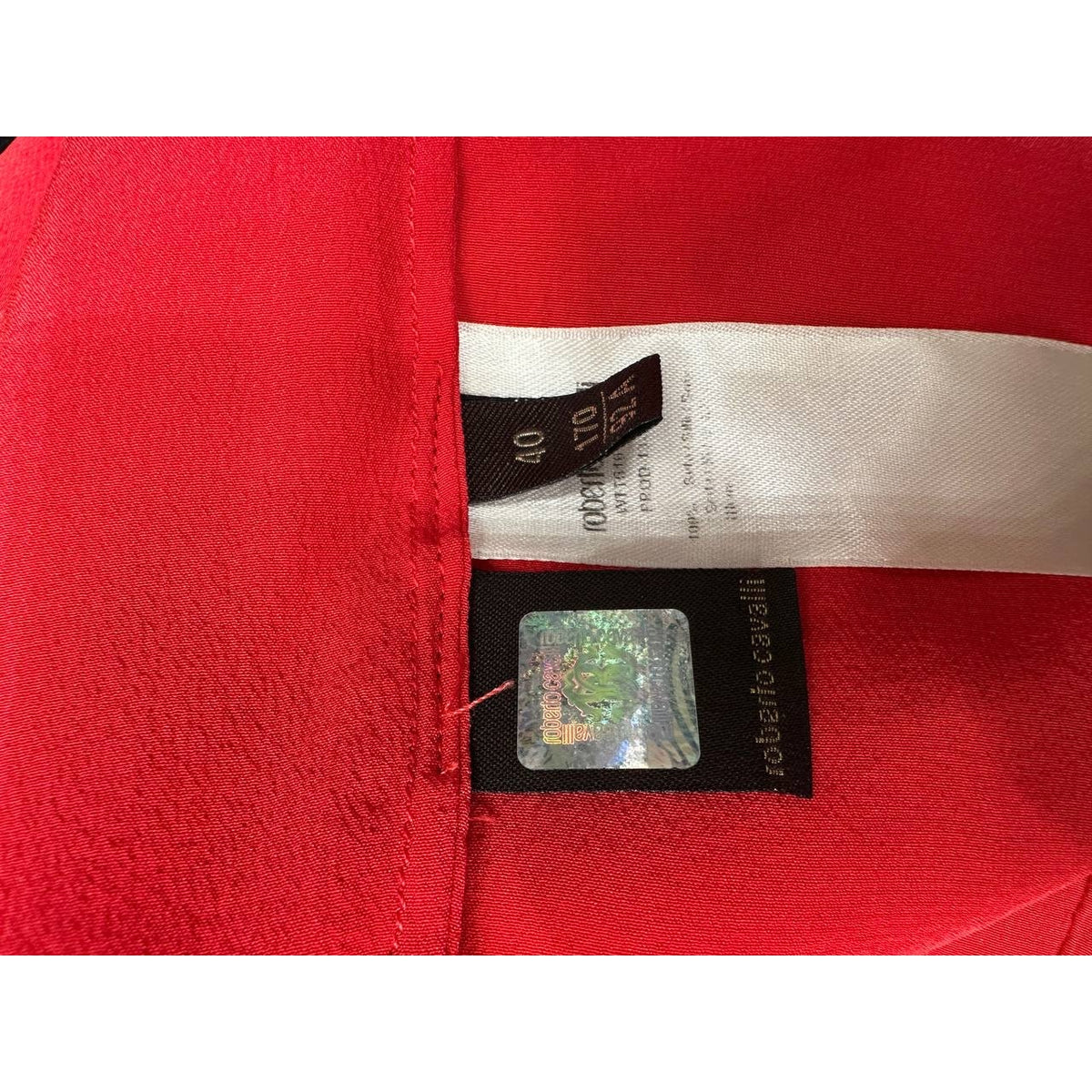 Roberto Cavalli Red Silk Sleeveless Dress, Size 40 pre-owned