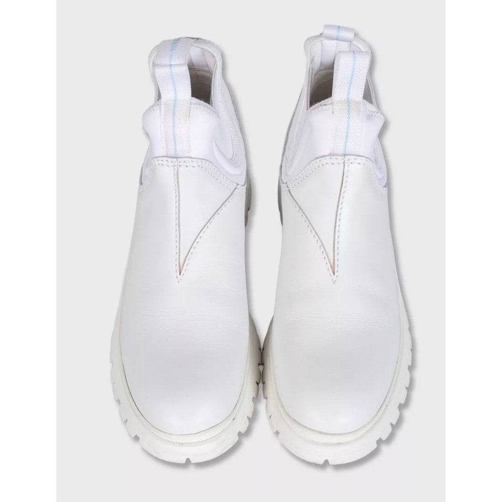 Prada White Leather & Textile Boots - EU 39 Pre-owned