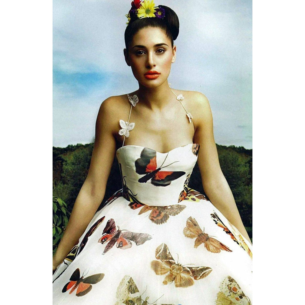 Alexander McQueen Vintage Butterfly Silk Dress IT 40 Pre-owned