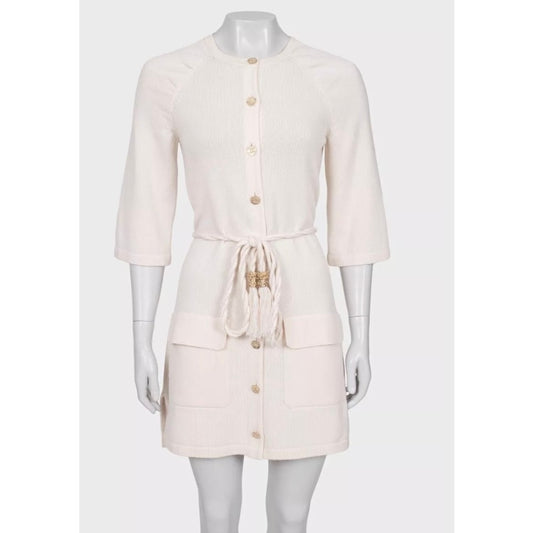 Chanel Cashmere Belted Dress - Elegant Beige FR 36 / S pre-owned
