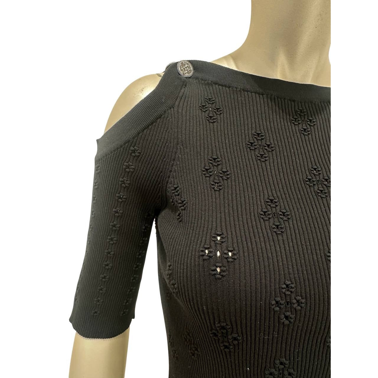 Chanel Paris-Cuba Resort Black Mesh Top FR46 pre-owned