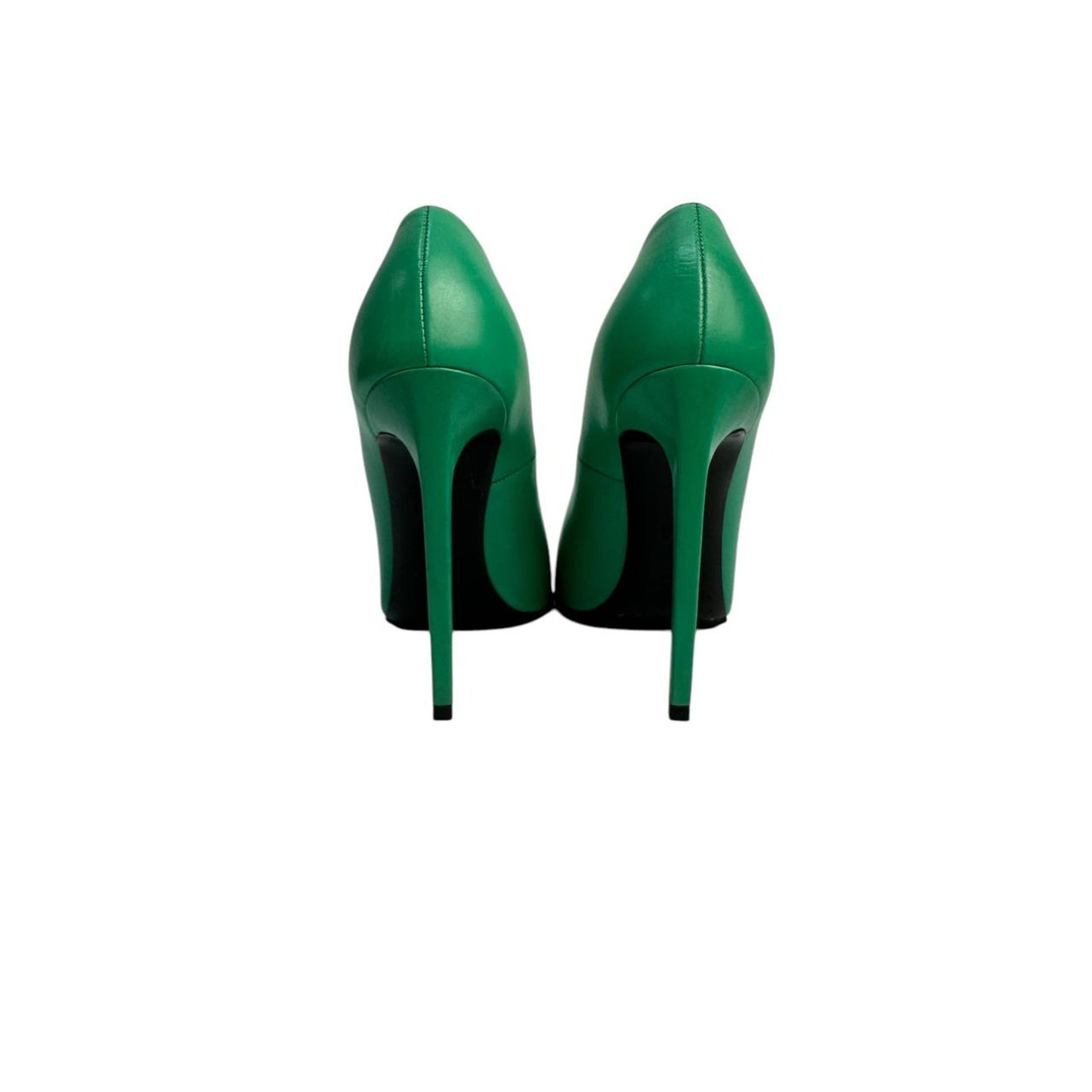 Saint Laurent Green Leather Stiletto Pumps Sz.37,5 Pre-owned