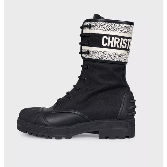 Christian Dior D-Major Black Leather Boots - Size 38.5 Pre-owned