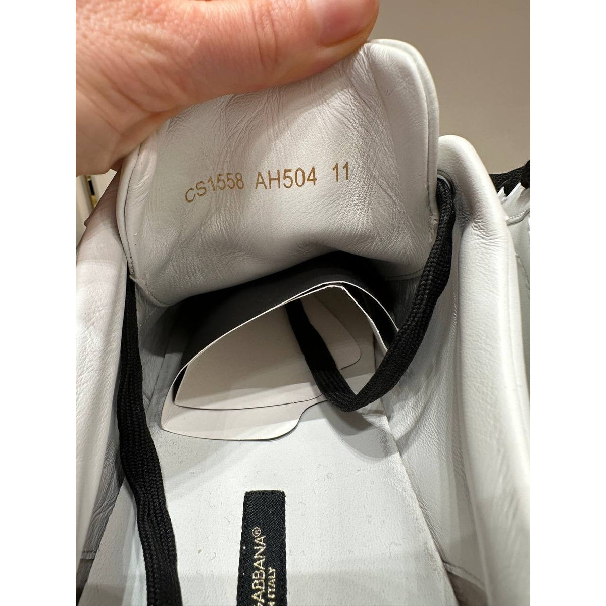NWOB Dolce & Gabbana White Leather DG Logo Sneakers Sz.44/11 Pre-owned
