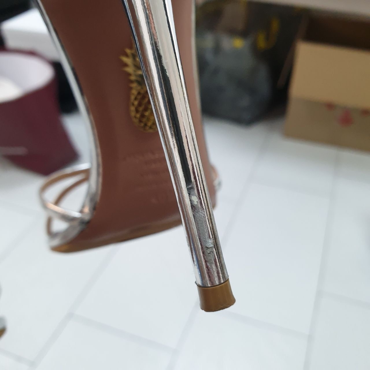 Aquazzura Silver High-Heel Sandals Sz.40.5 Pre-owned