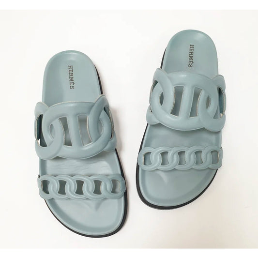 Hermes Extra Sandals Blue Flip Flops Sz.37 pre-owned