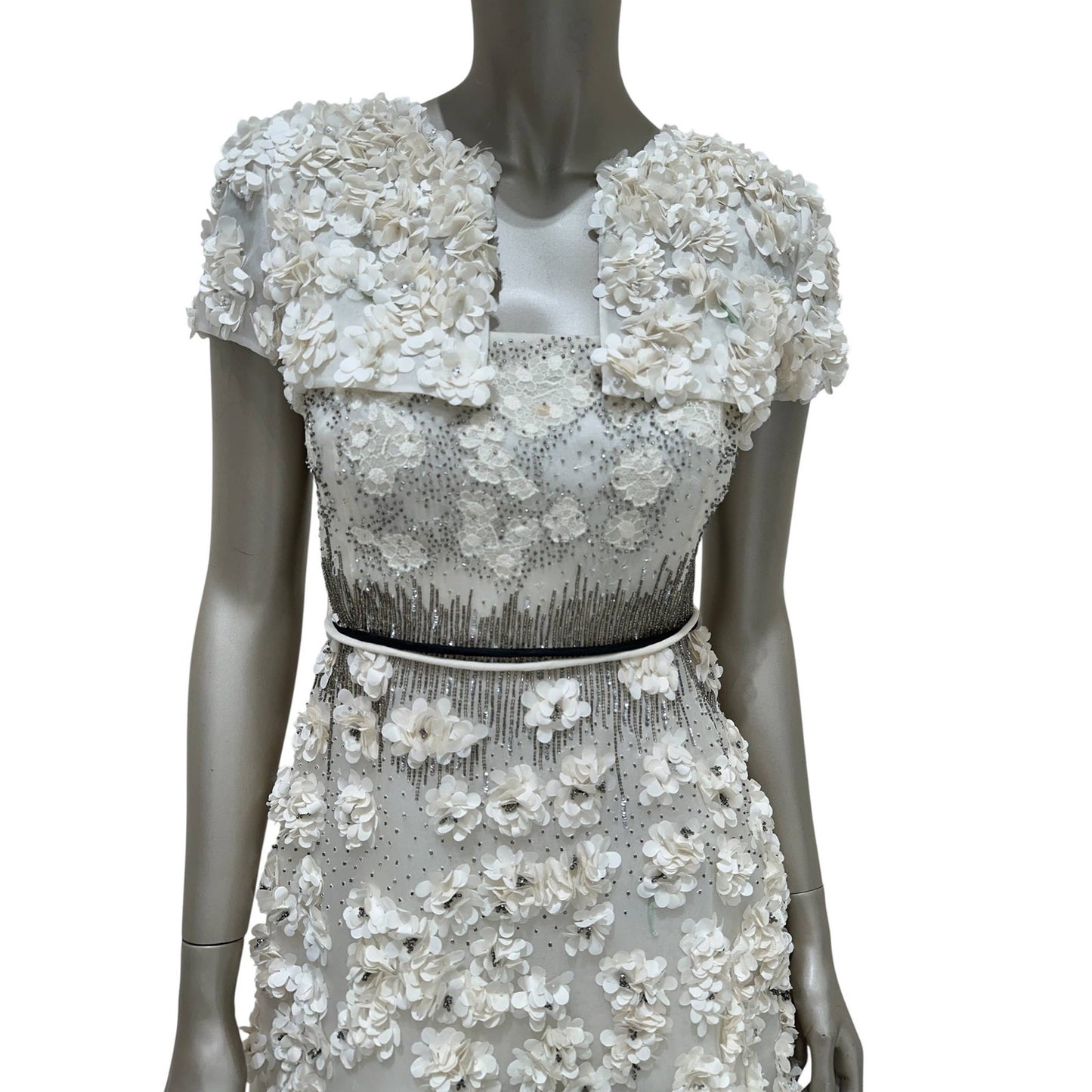 Valentino Silk Floral Appliqué Cocktail Dress Sz.6 Pre-owned