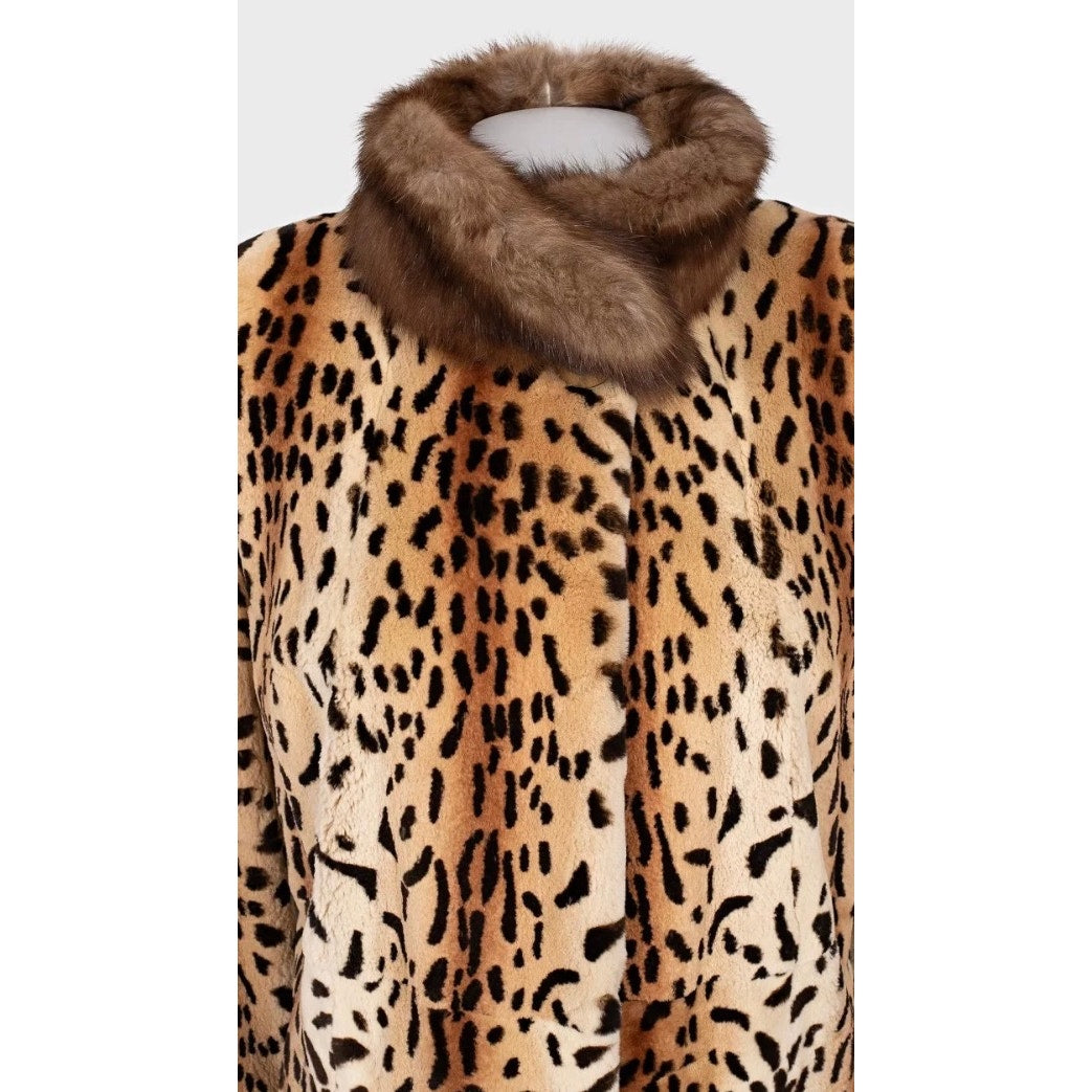 Luxurious Braschi Brown  Coat - Animal Print XS Pre-owned