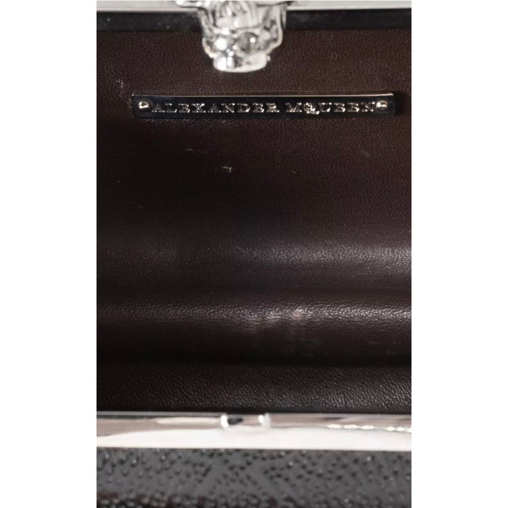 Alexander McQueen Black Leather Skull Clutch Bag Pre-owned
