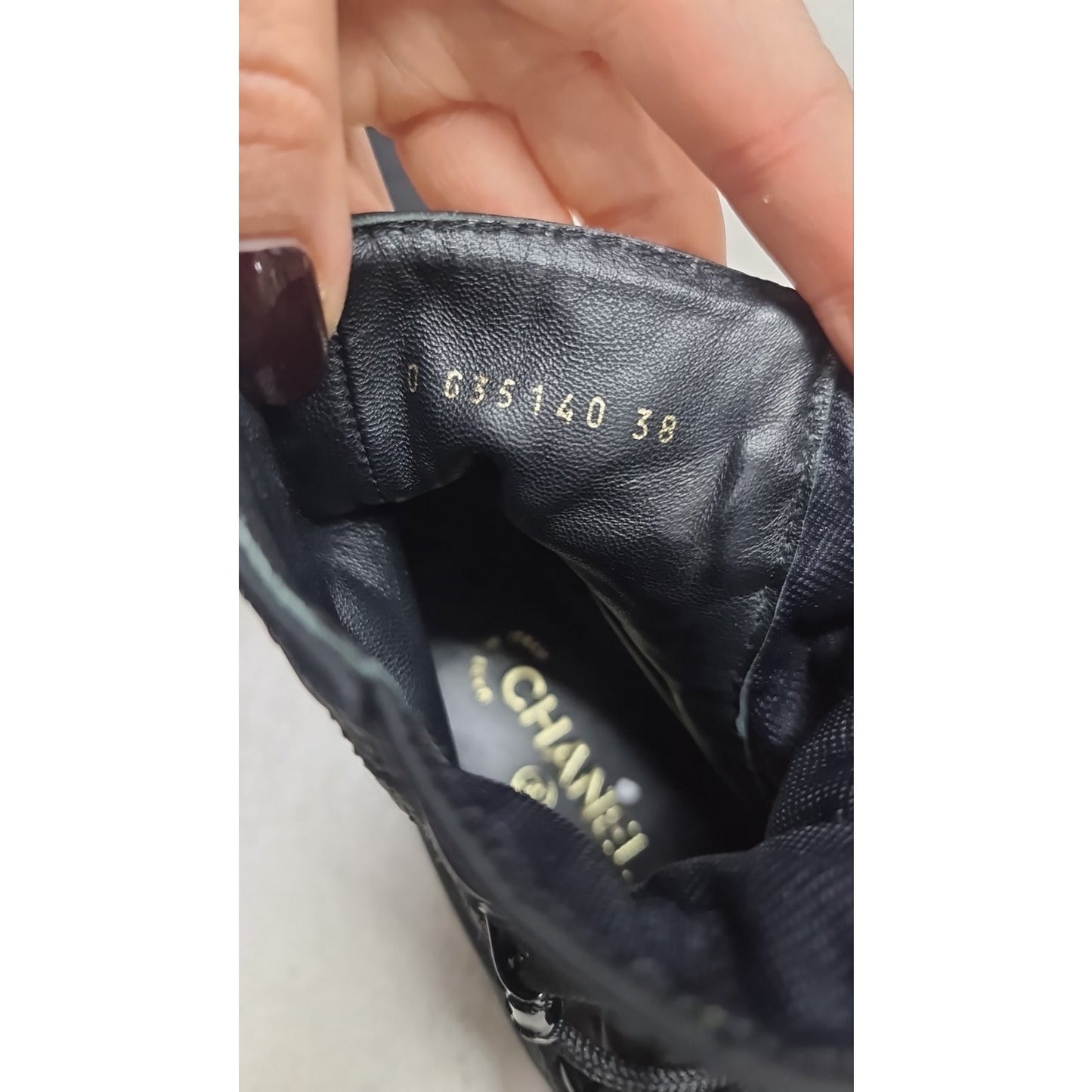 Chanel Black Rubber Nylon Ankle Boots CC Logo Size 38 Pre-owned