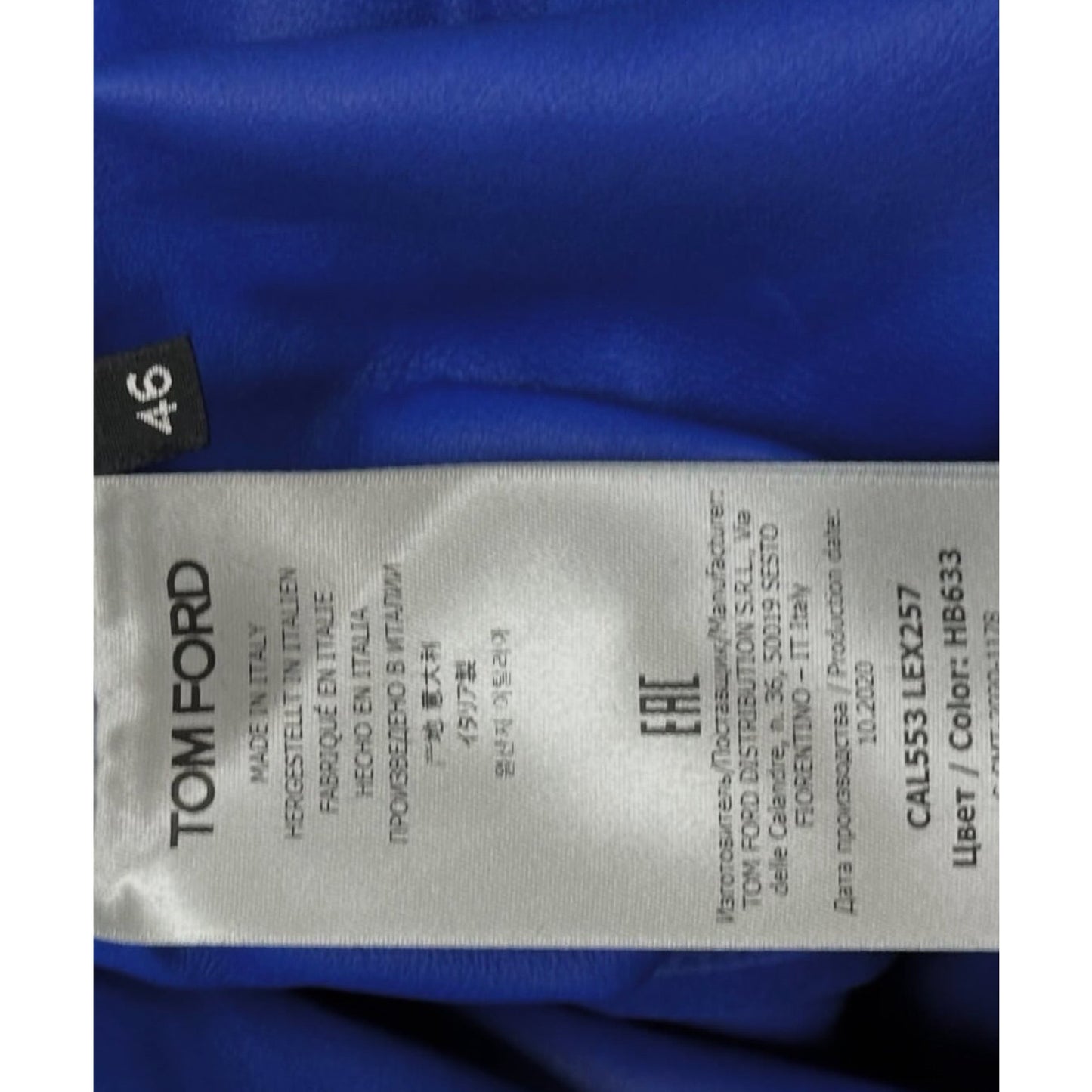 Tom Ford 2021 Colbat Blue Shirt Pants Set Suit Sz.42 US10 Pre-owned