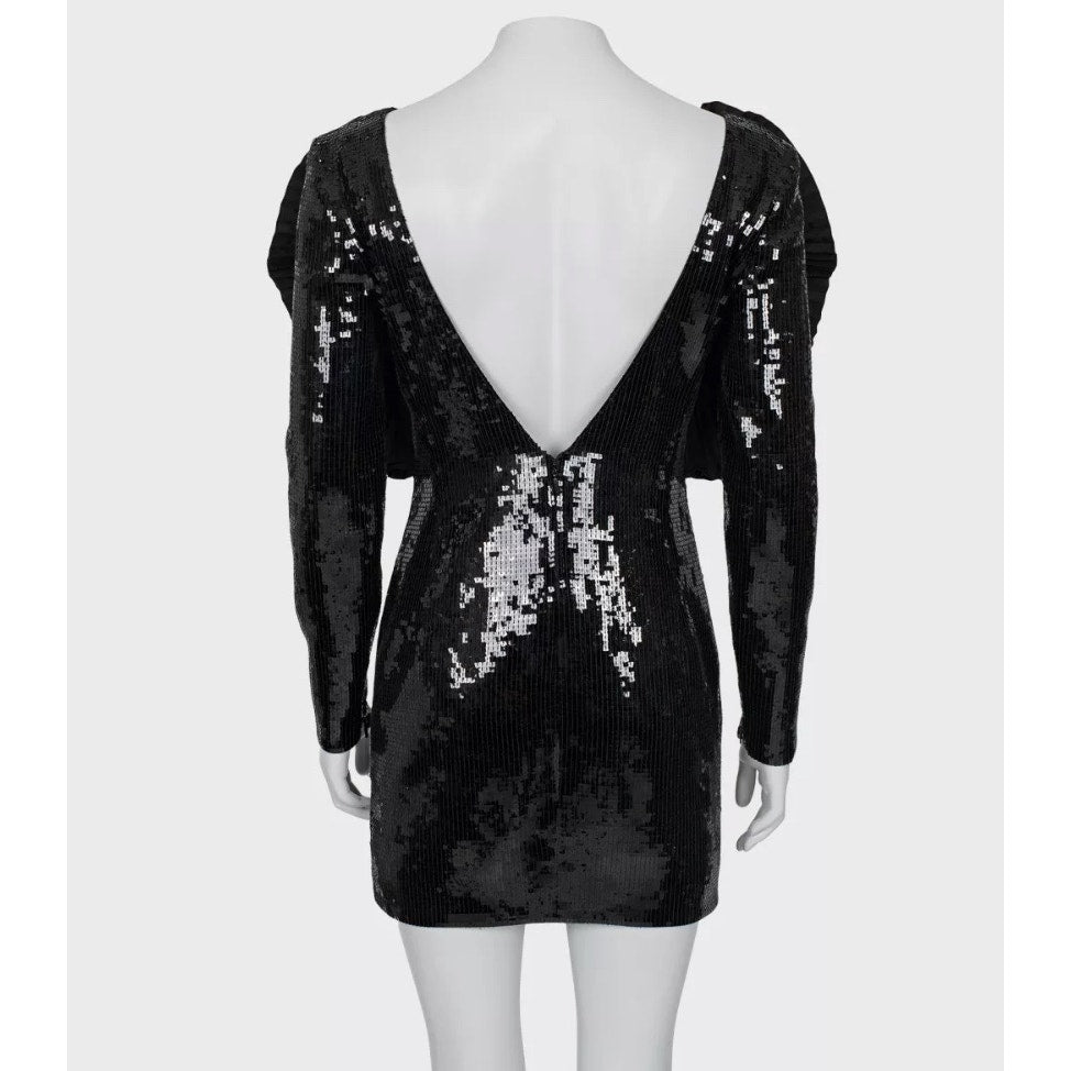 Saint Laurent Black Wool Sequin Dress - Size FR36 (S) Pre-owned